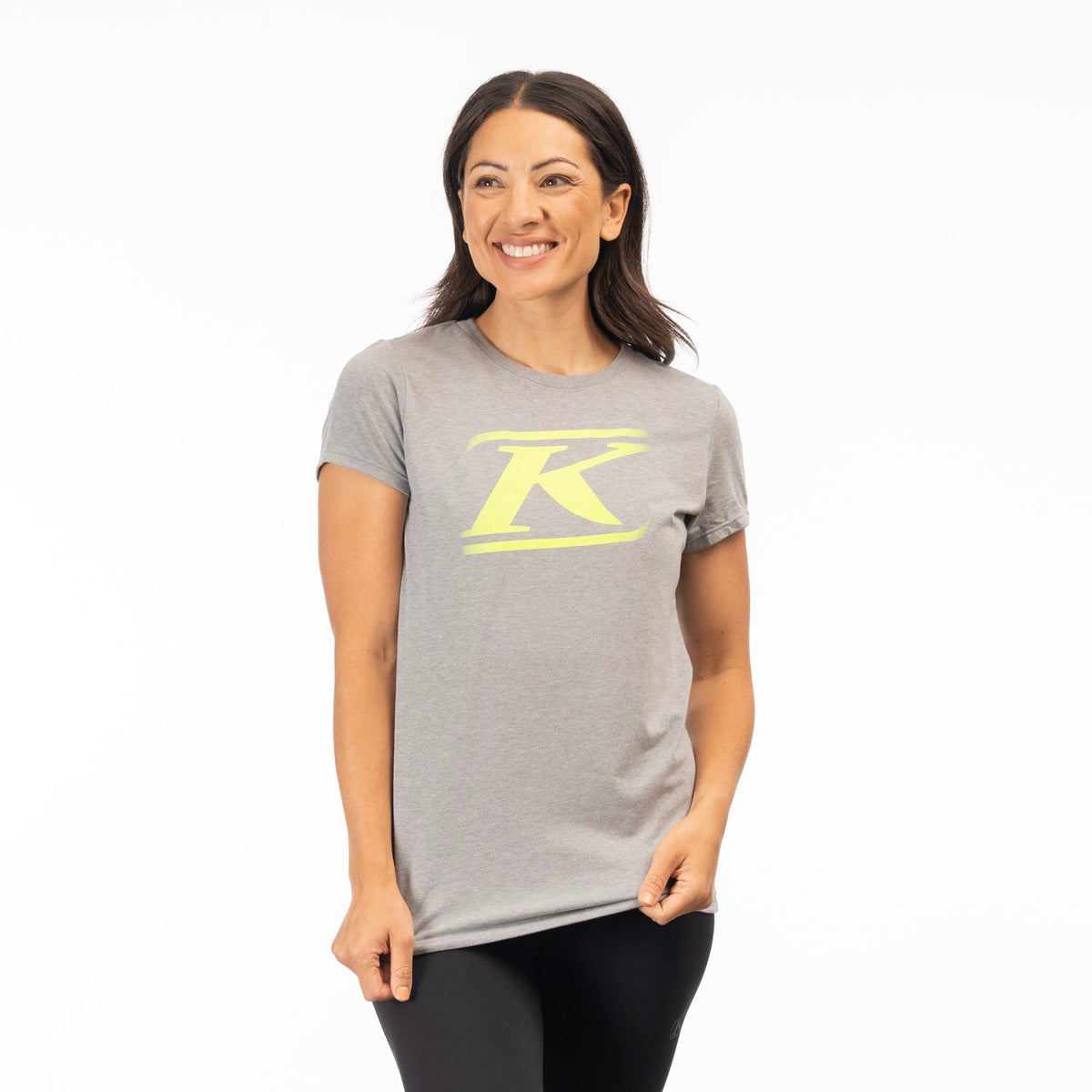 Klim Women's Drift Tri-blend Tee - Heathered Gray - Hi-Vis