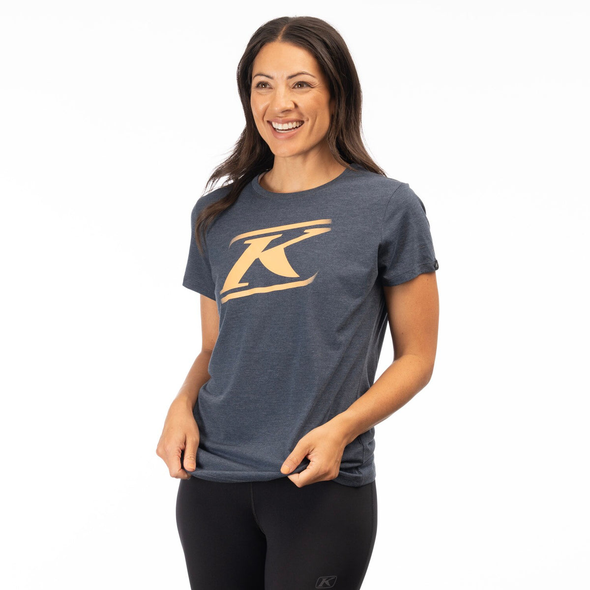 Klim Women's Drift Tri-blend Tee - Navy Frost - Mock Orange