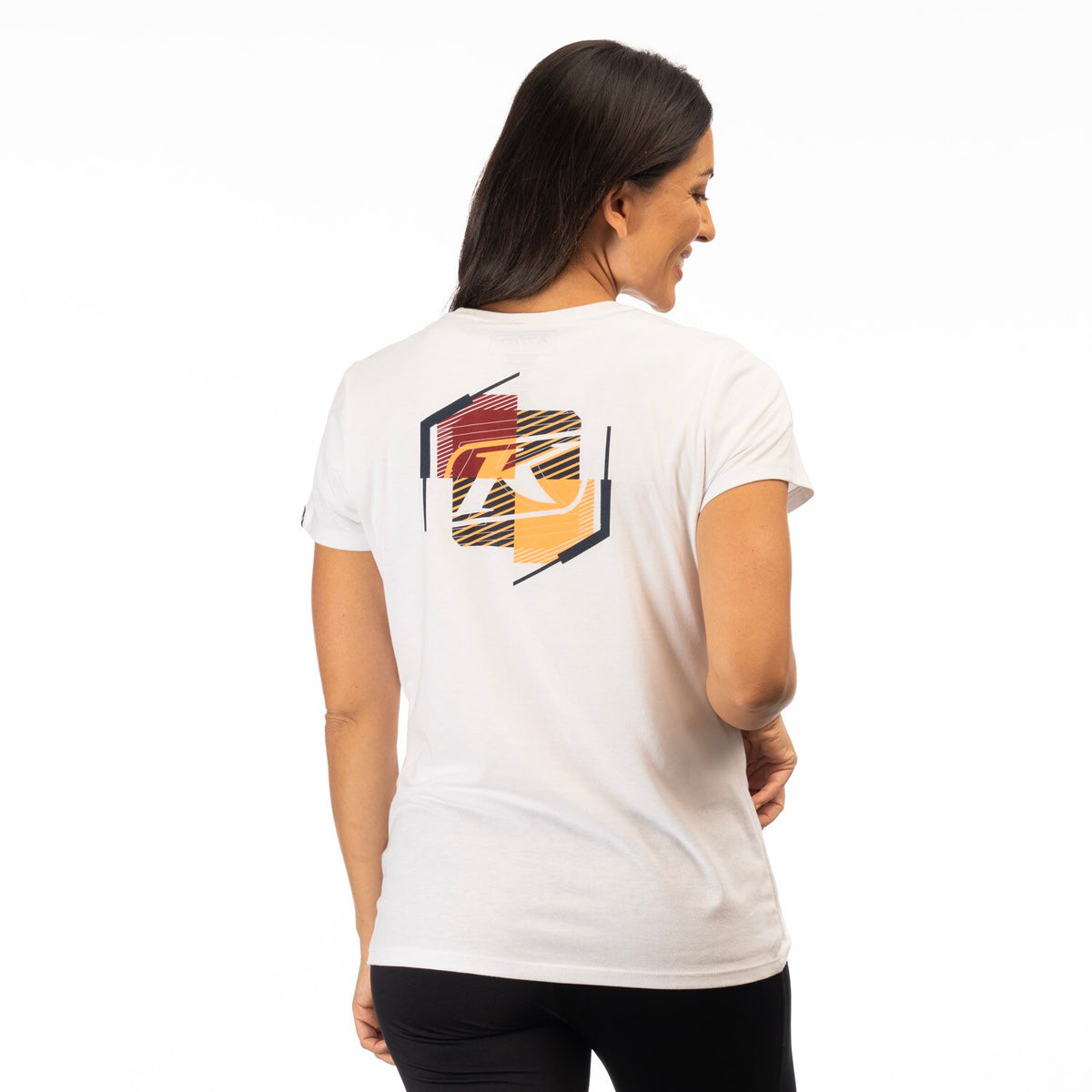 Klim Women's K Shield Crest Tri-blend Tee - White - Mock Orange