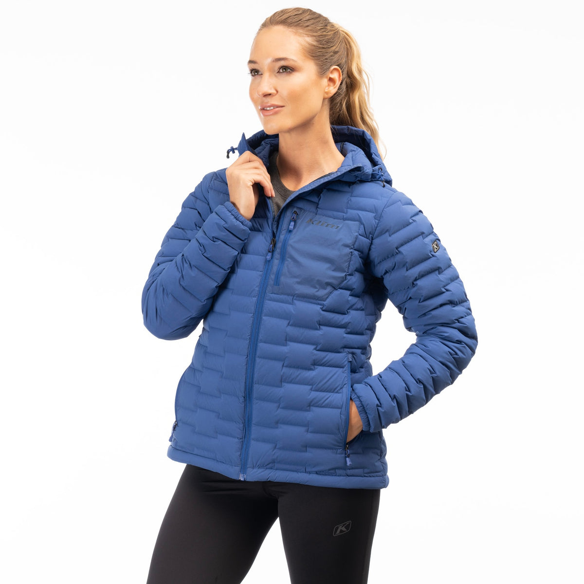 Klim Women's Luna Stretch Down Hooded Jacket - Mazarine Blue