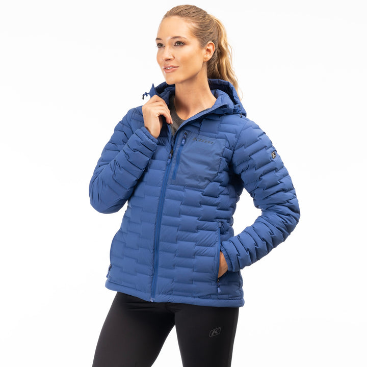 Klim Women's Luna Stretch Down Hooded Jacket - Mazarine Blue