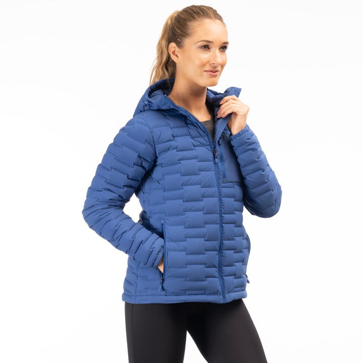 Klim Women's Luna Stretch Down Hooded Jacket - Mazarine Blue
