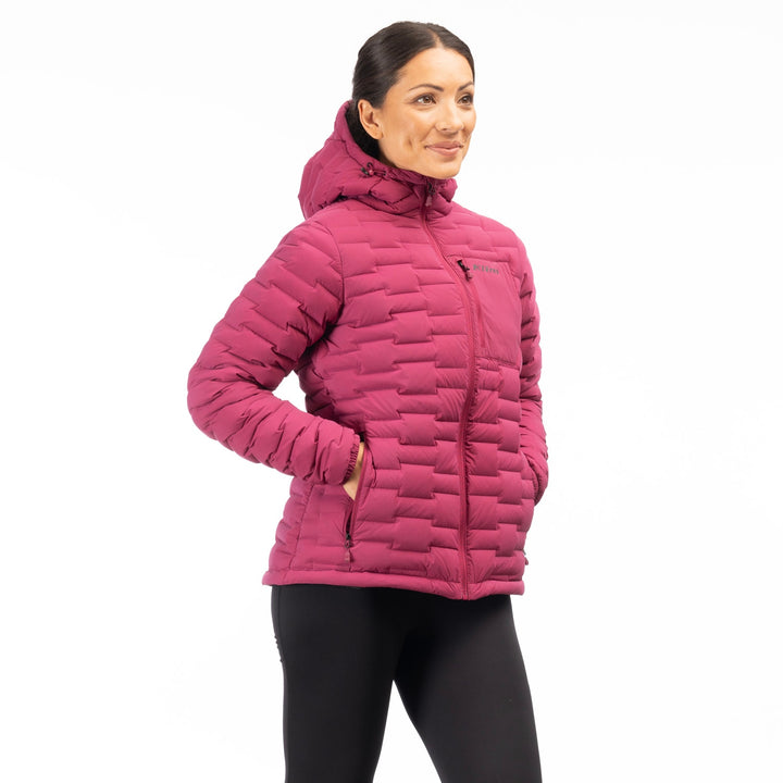 Klim Women's Luna Stretch Down Hooded Jacket - Raspberry Radiance