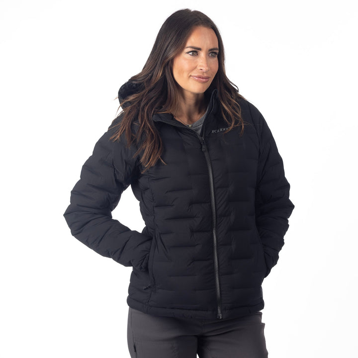 Klim Women's Luna Stretch Down Hooded Jacket - Black