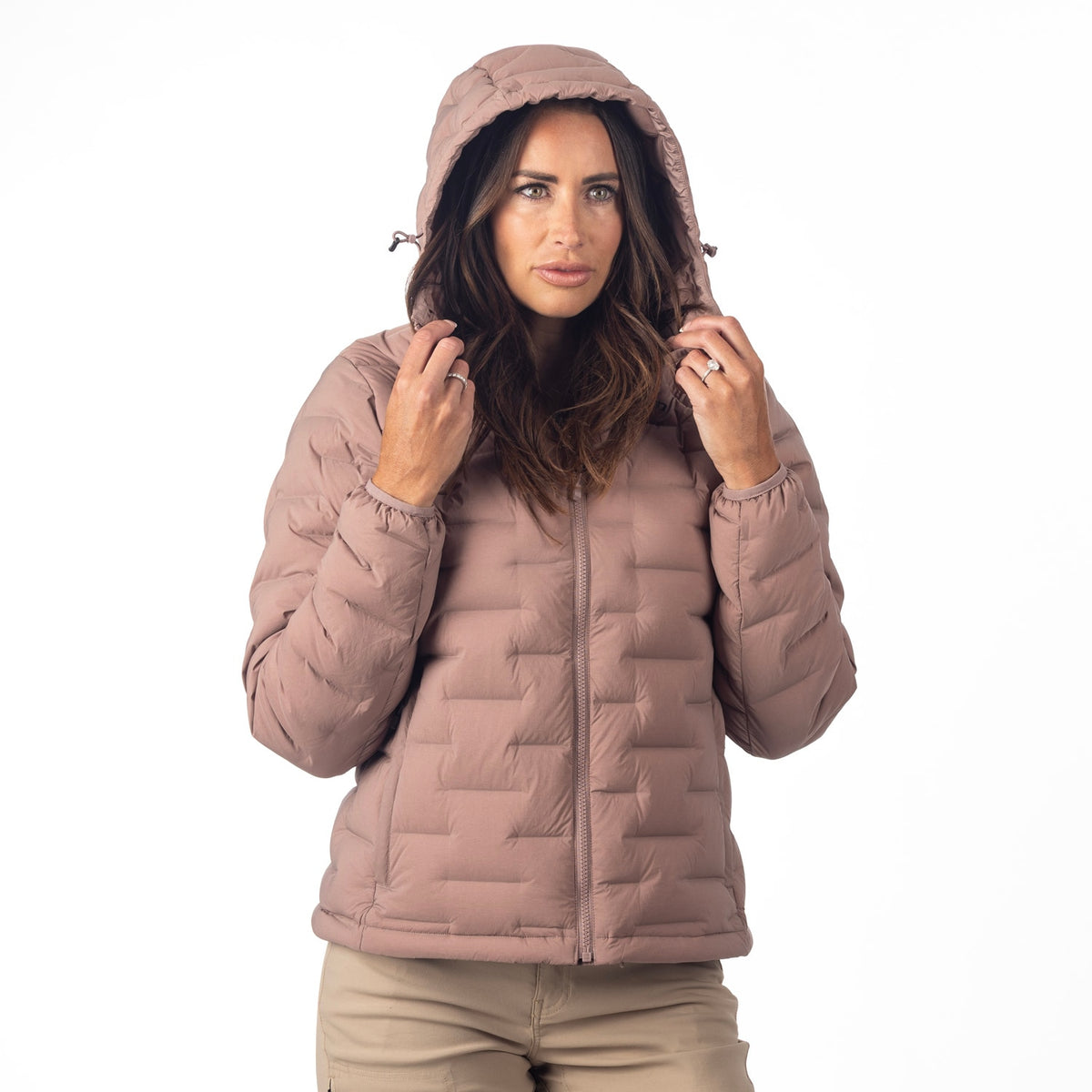 Klim Women's Luna Stretch Down Hooded Jacket - Twilight Mauve