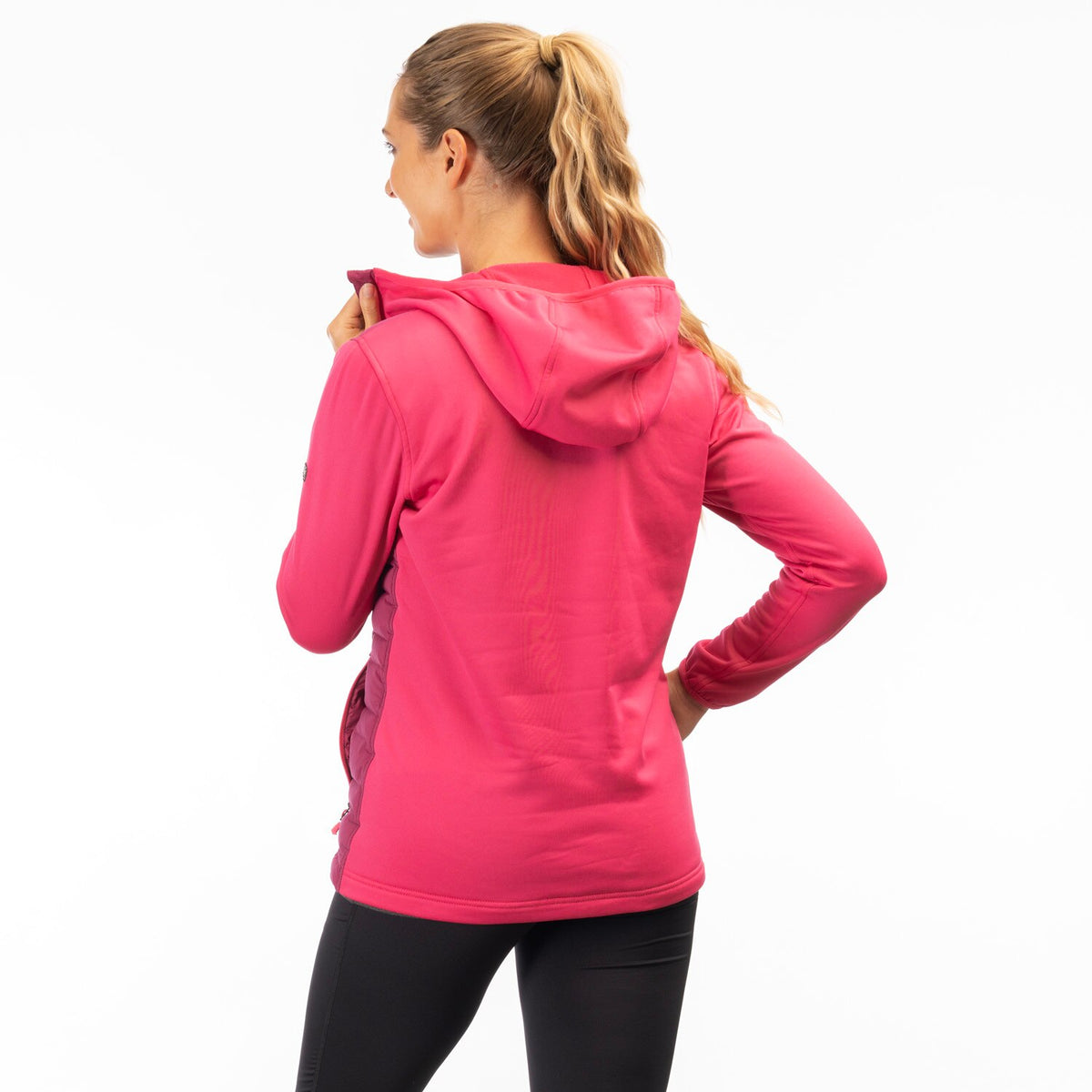 Klim Women's Luna Stretch Down Hybrid Hoodie - Raspberry Radiance - Punch Pink