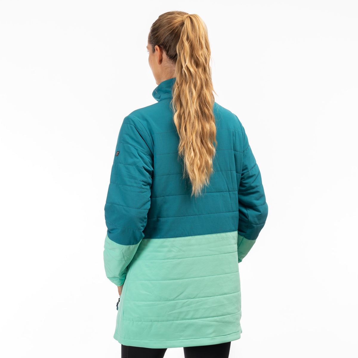 Klim Women's Soteria Insulated Pullover - Deep Lagoon - Electric Green