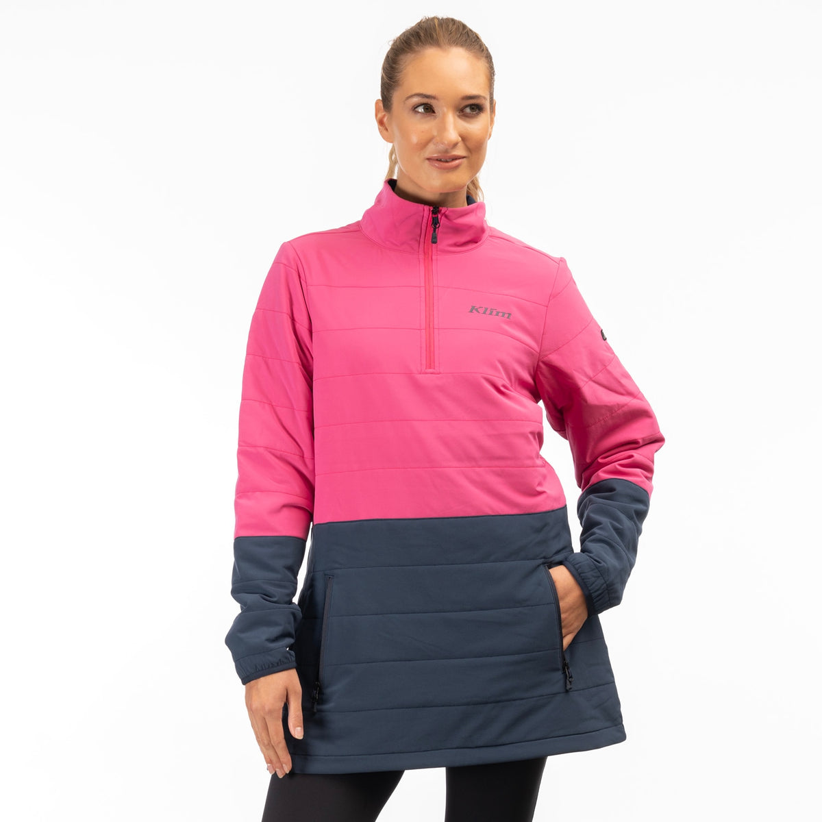 Klim Women's Soteria Insulated Pullover - Punch Pink - Dress Blues