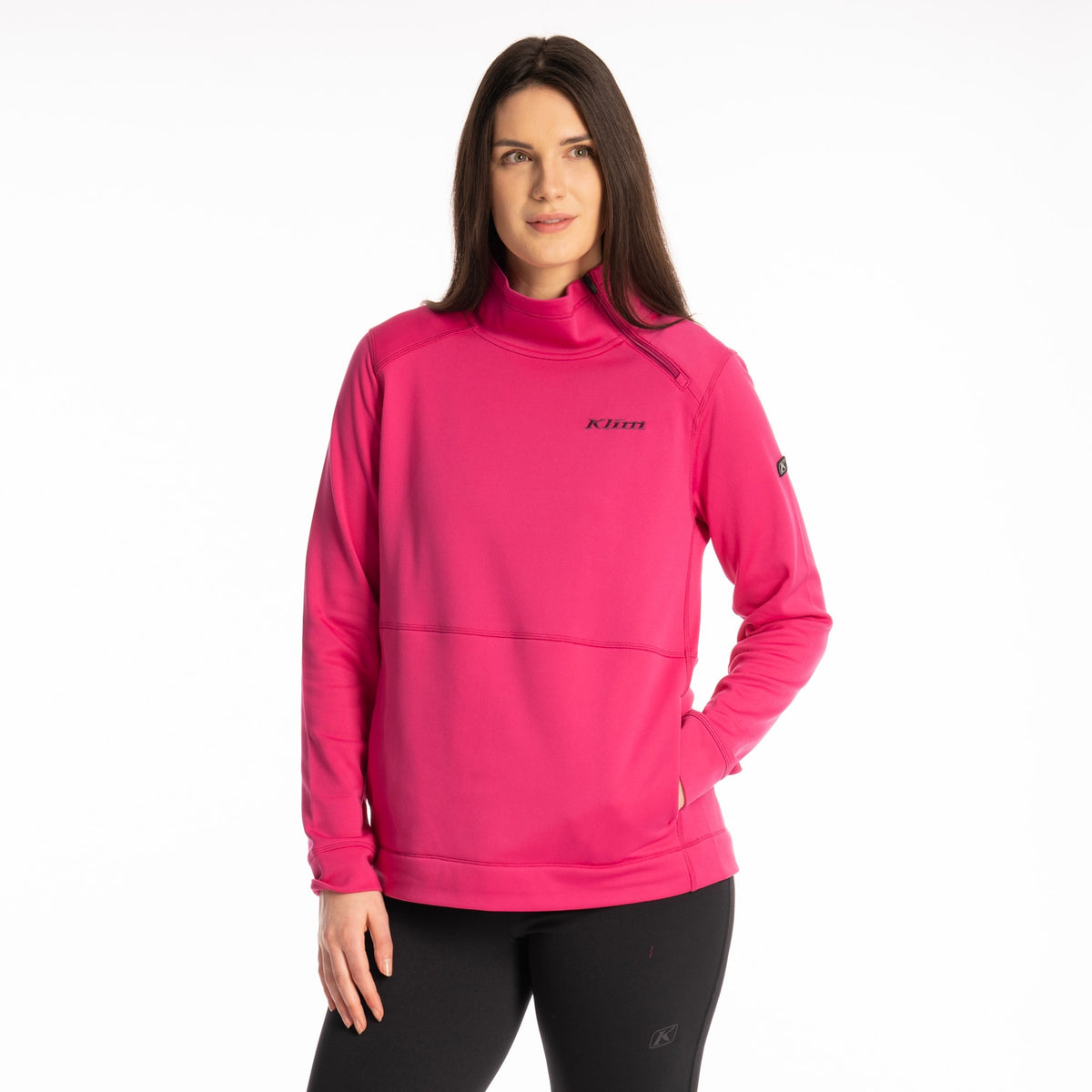 Solitude Asym Pullover - Fuchsia Red