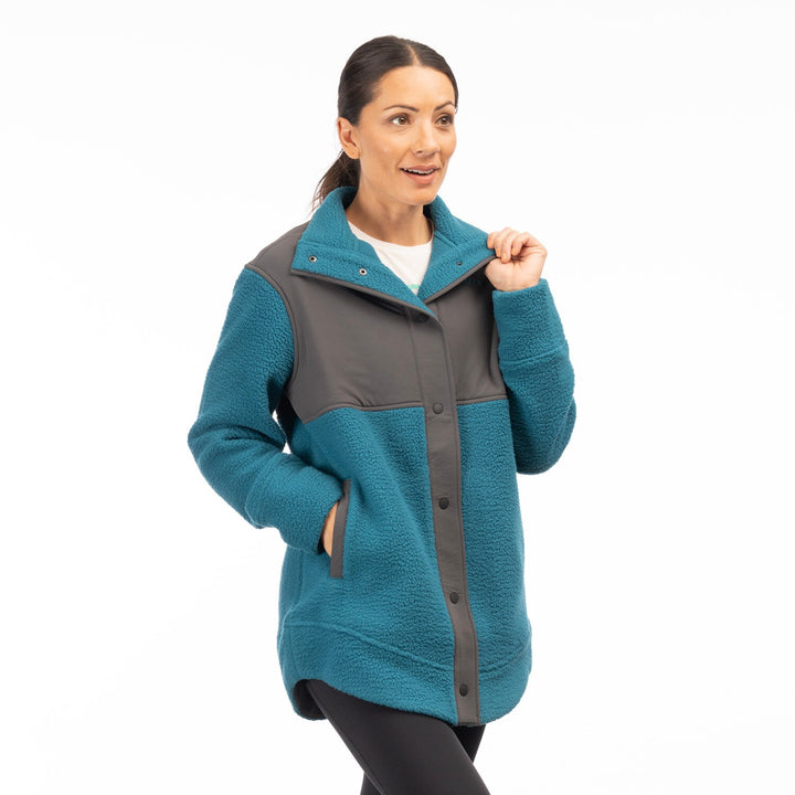 High Pile Mountain Fleece Jacket - Deep Lagoon - Asphalt