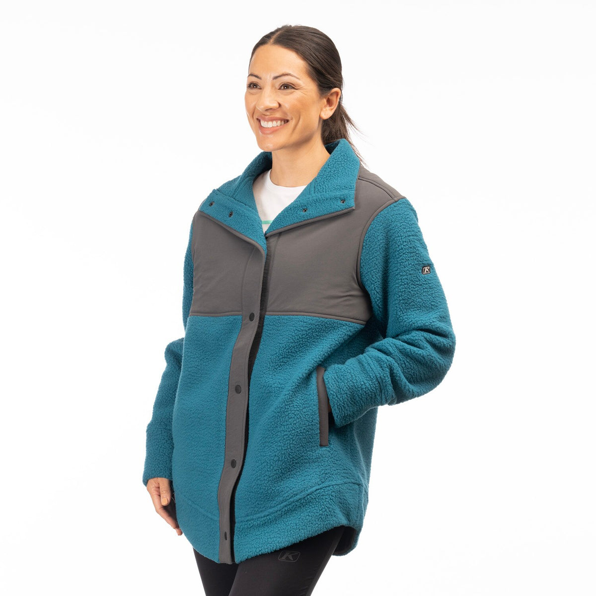 High Pile Mountain Fleece Jacket - Deep Lagoon - Asphalt