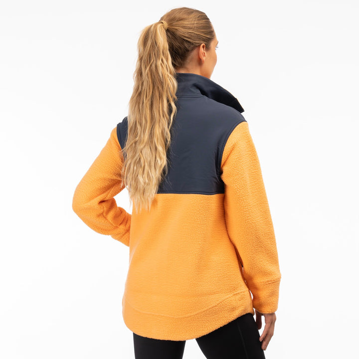 High Pile Mountain Fleece Jacket - Mock Orange - Dress Blues