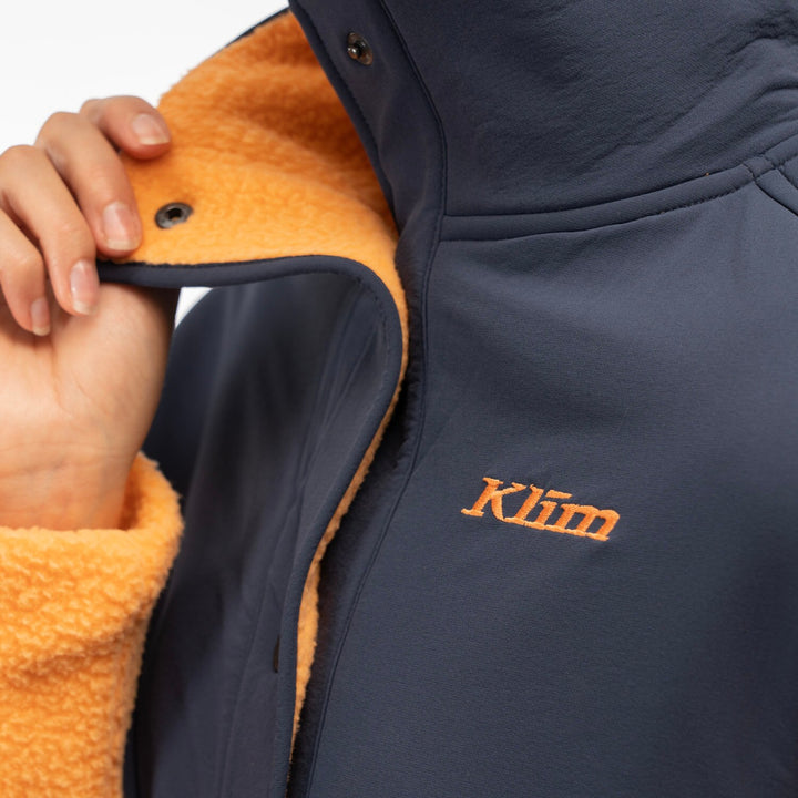 High Pile Mountain Fleece Jacket - Mock Orange - Dress Blues
