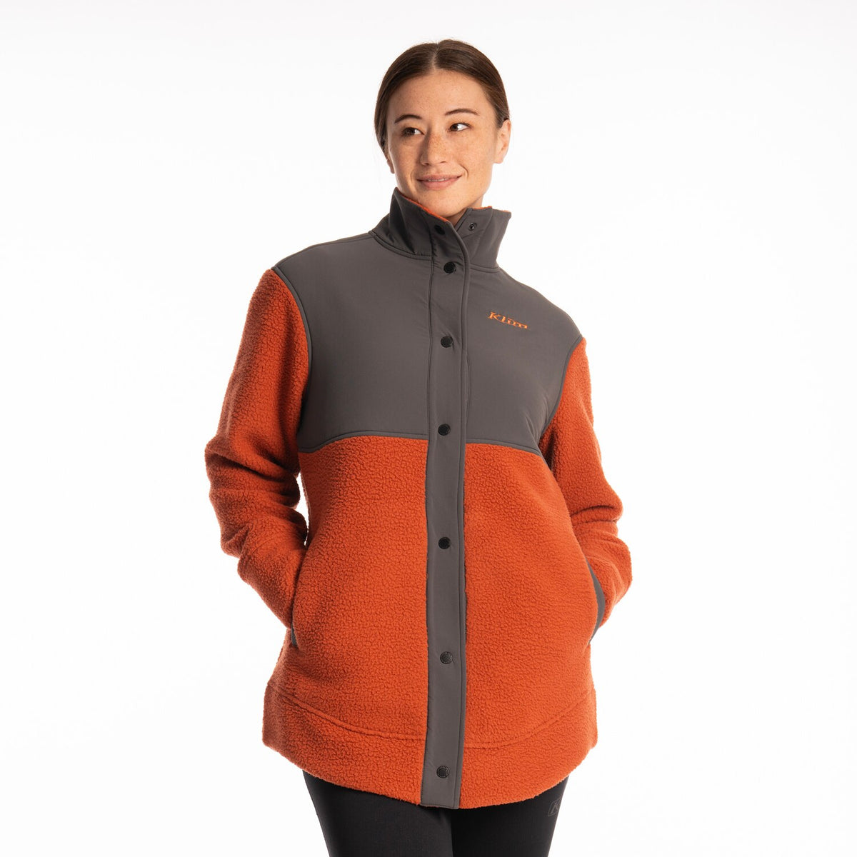 High Pile Mountain Fleece Jacket - Picante - Asphalt