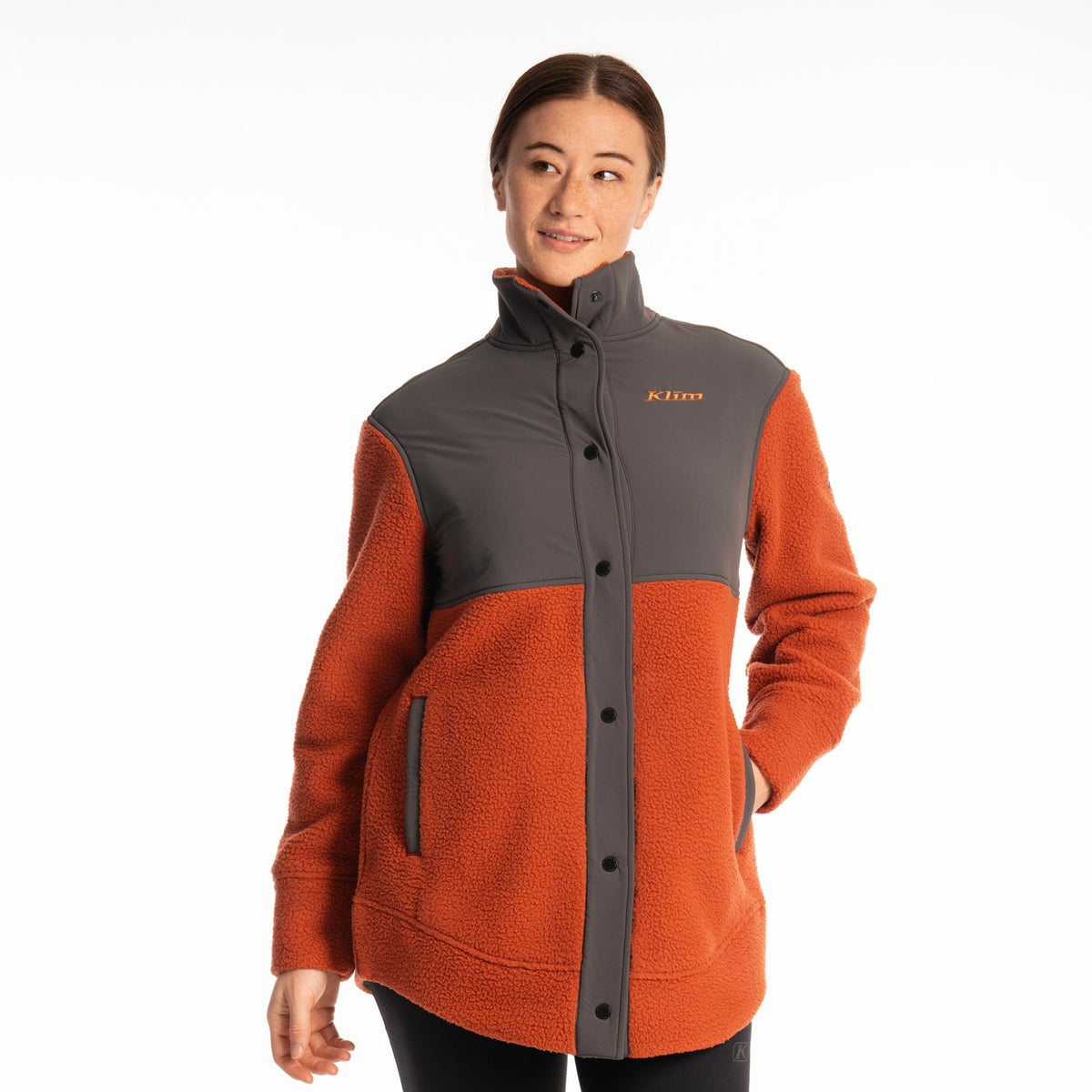 High Pile Mountain Fleece Jacket - Picante - Asphalt