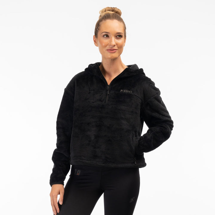 Klim Women's Cascade 1/4 Zip Crop Hoodie - Black