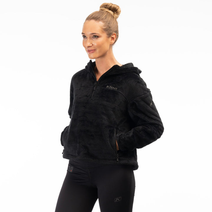 Klim Women's Cascade 1/4 Zip Crop Hoodie - Black