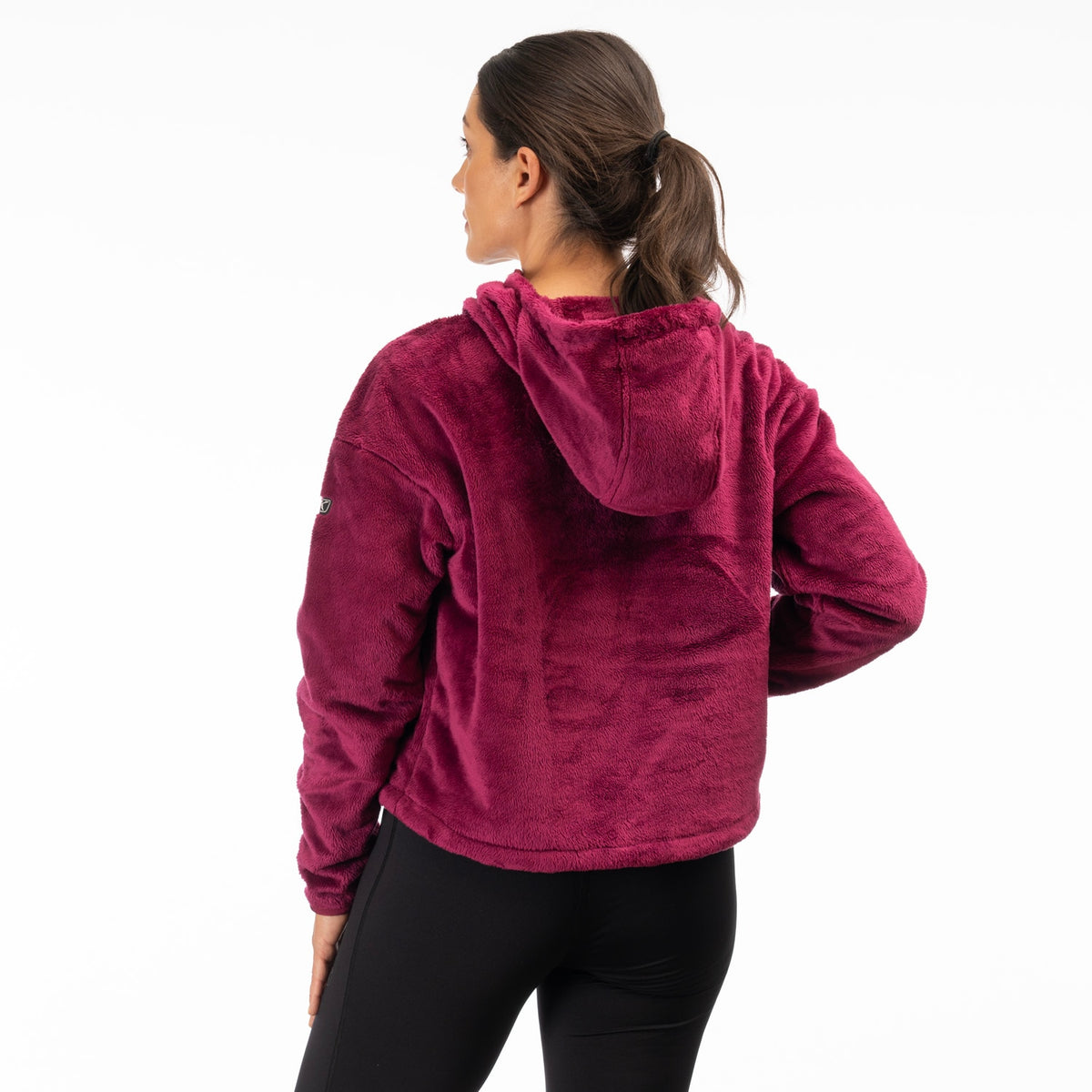 Klim Women's Cascade 1/4 Zip Crop Hoodie - Raspberry Radiance