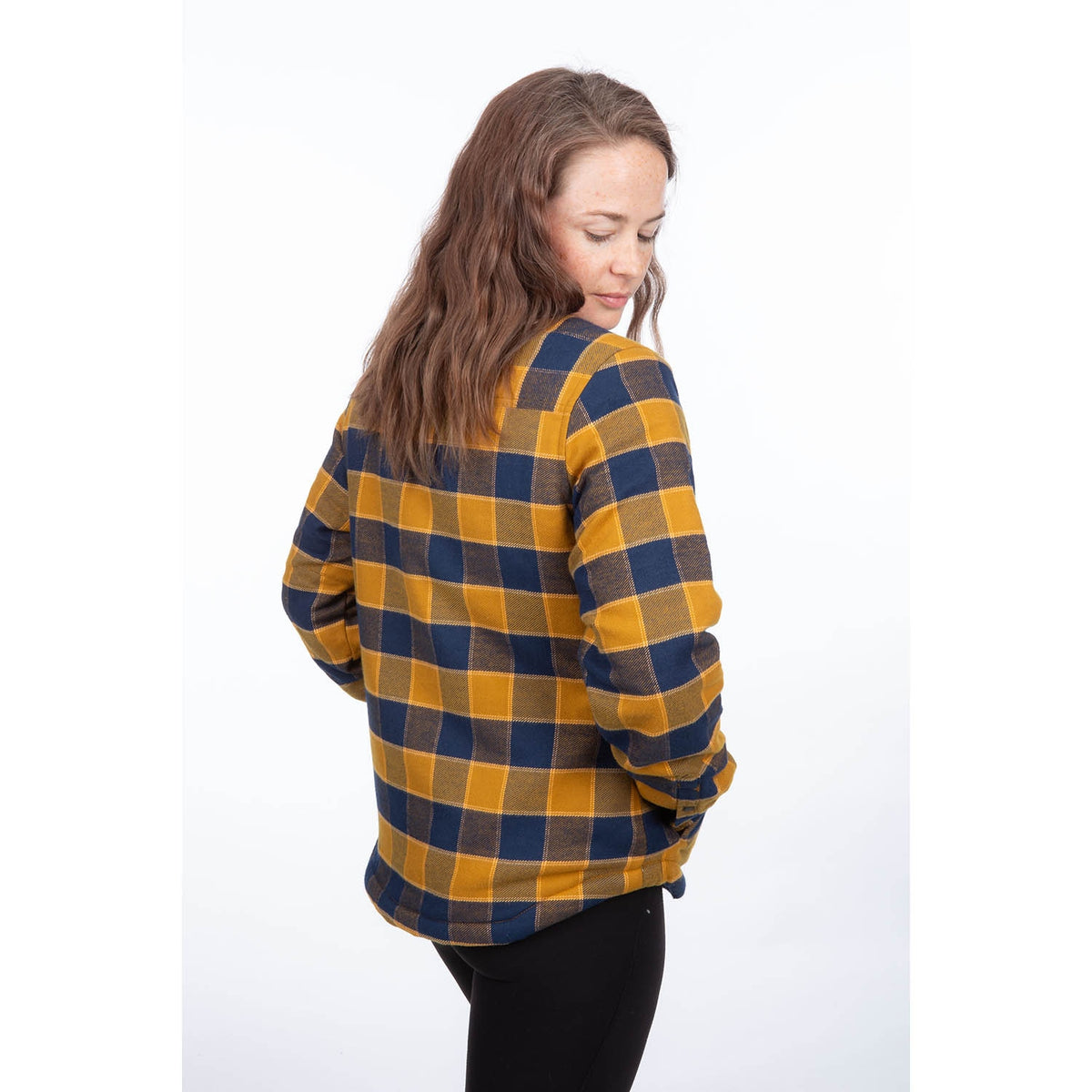 Klim Women's Clouds Rest Fleece Lined Flannel Shirt - Golden Brown - Dress Blues