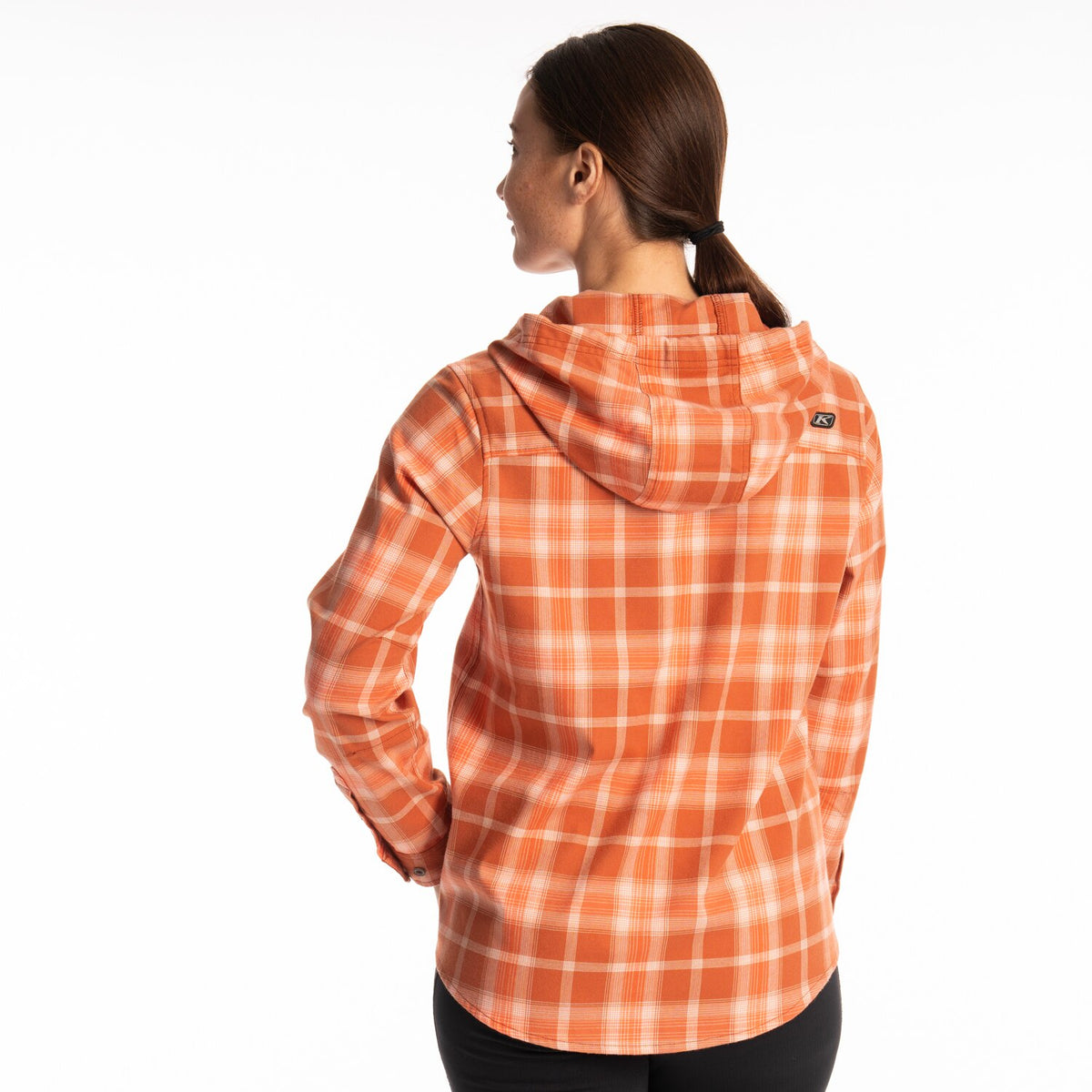 Klim Women's Ginny Mountain Midweight Stretch Flannel Hoodie - Picante - Papyrus