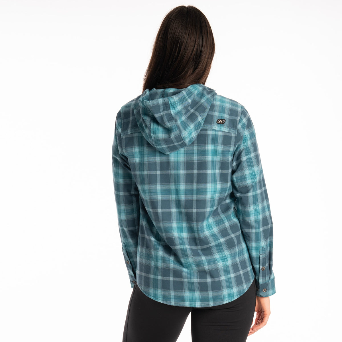 Klim Women's Ginny Mountain Midweight Stretch Flannel Hoodie - Reflecting Pond - Milky Blue