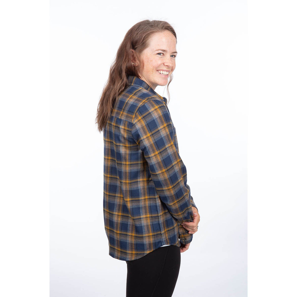 Klim Women's Sunlight Trail Midweight Flannel Shirt - Dress Blues - Mock Orange