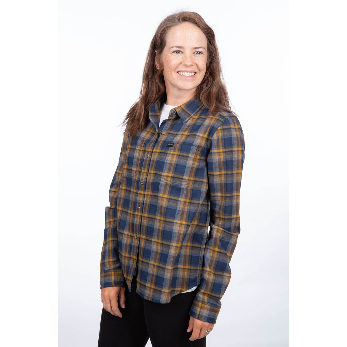 Klim Women's Sunlight Trail Midweight Flannel Shirt - Dress Blues - Mock Orange