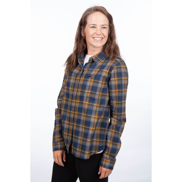 Klim Women's Sunlight Trail Midweight Flannel Shirt - Dress Blues - Mock Orange