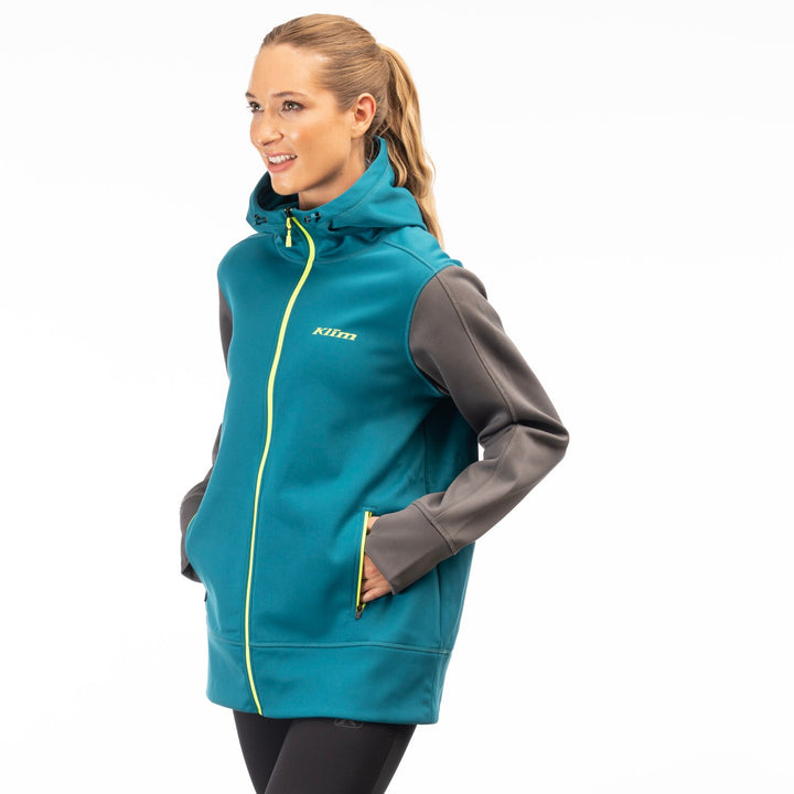 Klim Women's Visita Long Hoodie - Deep Lagoon - Asphalt