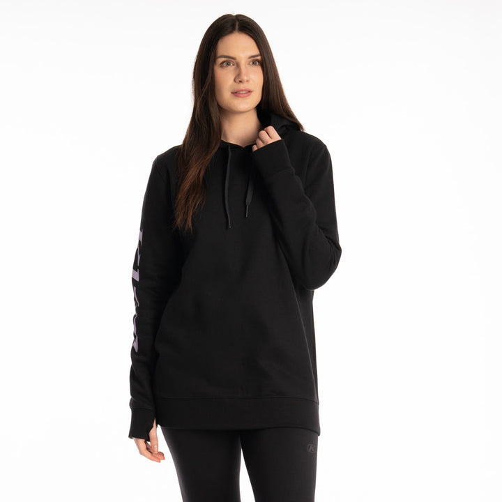 Klim Women's Mariposa Long Pullover Hoodie - Black - Wisteria