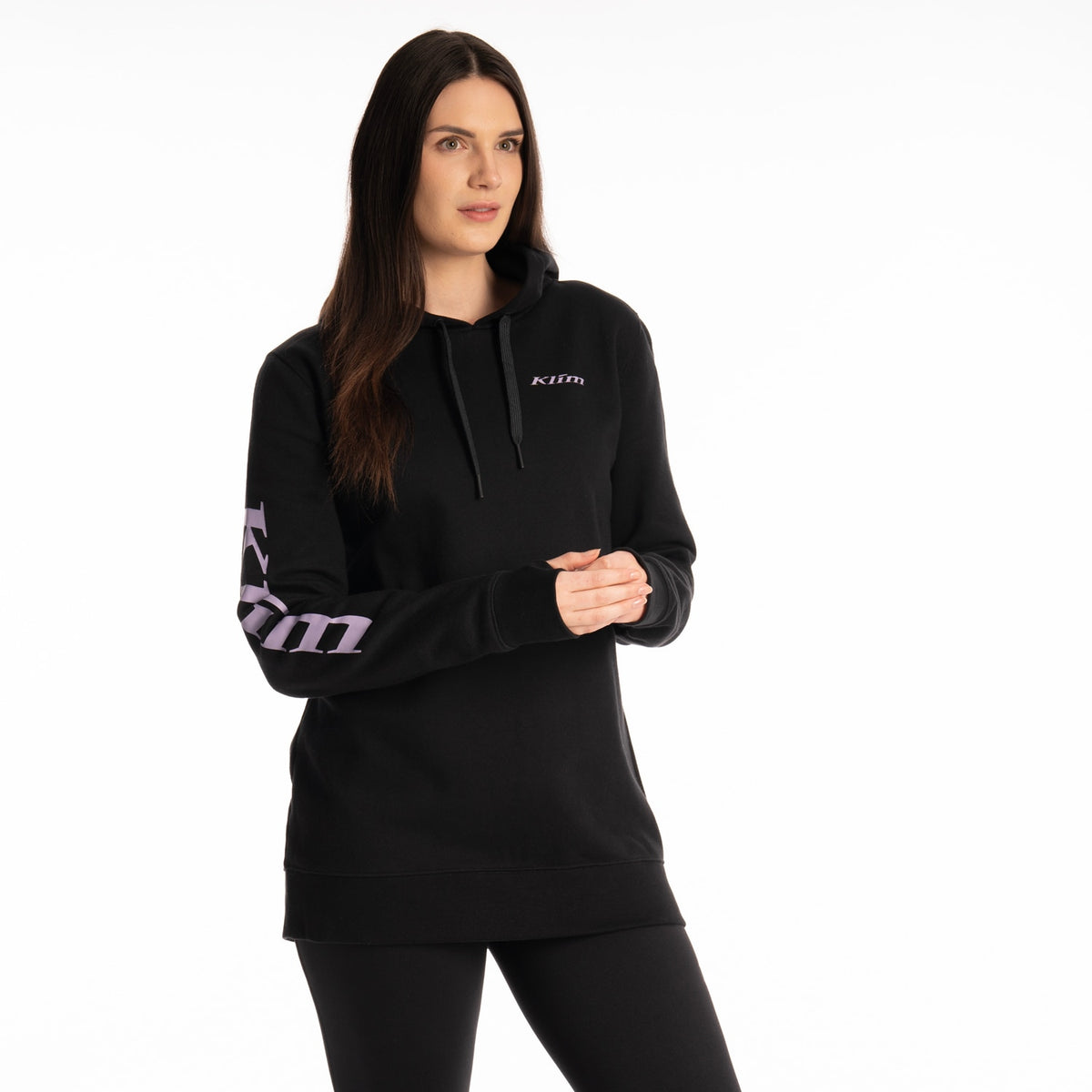 Klim Women's Mariposa Long Pullover Hoodie - Black - Wisteria