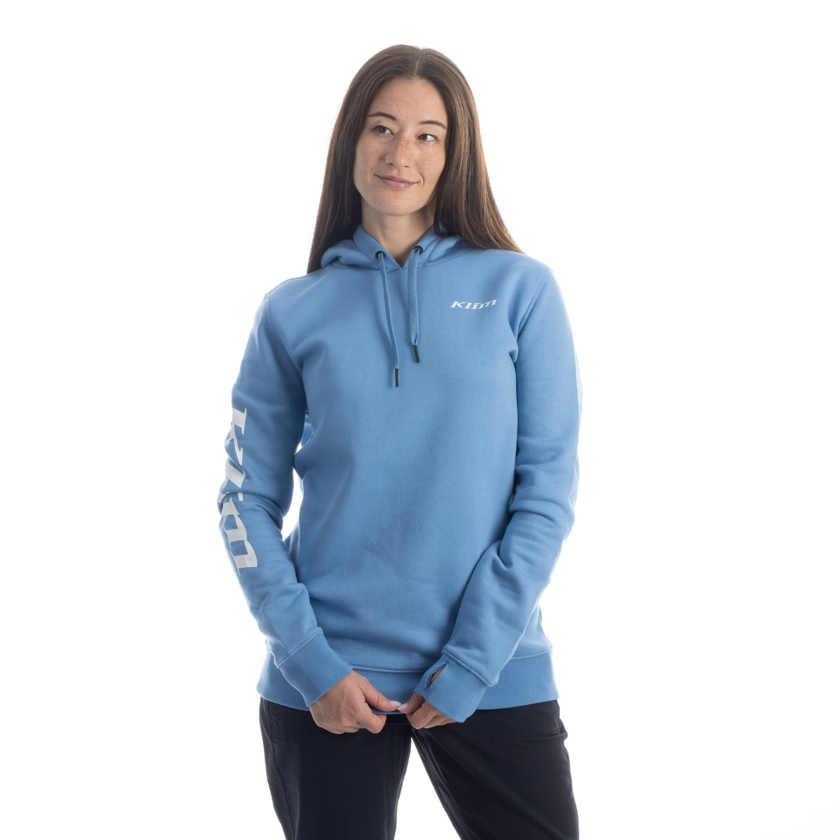 Klim Women's Mariposa Long Pullover Hoodie - Cyaneus - White
