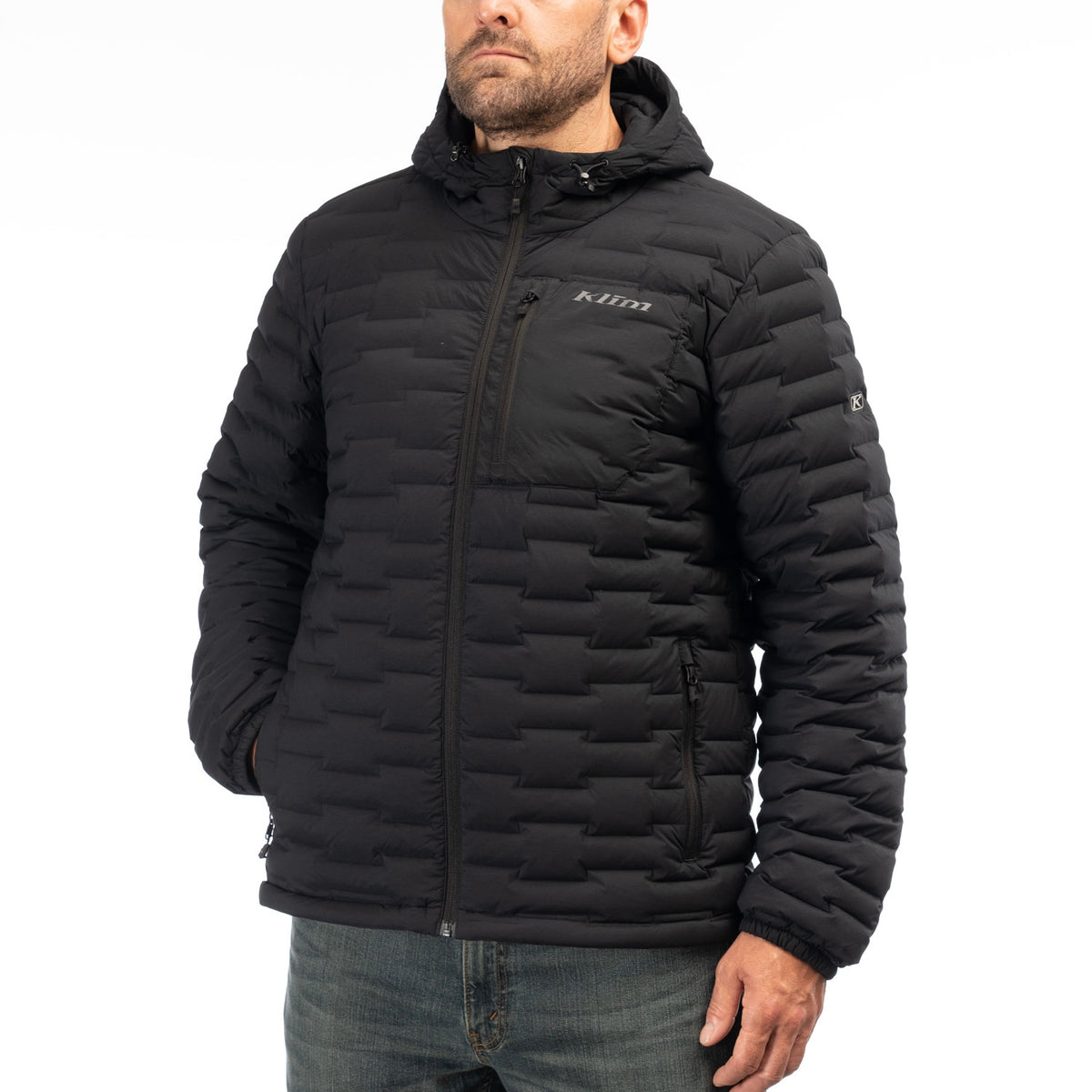 Klim Boulder Stretch Down Hooded Jacket - Black