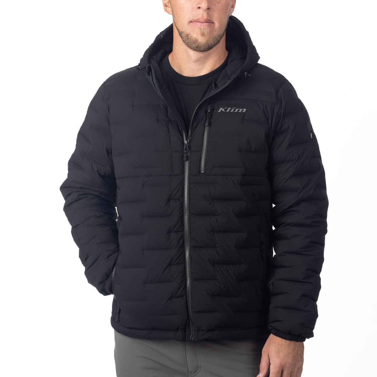 Klim Boulder Stretch Down Hooded Jacket - Black