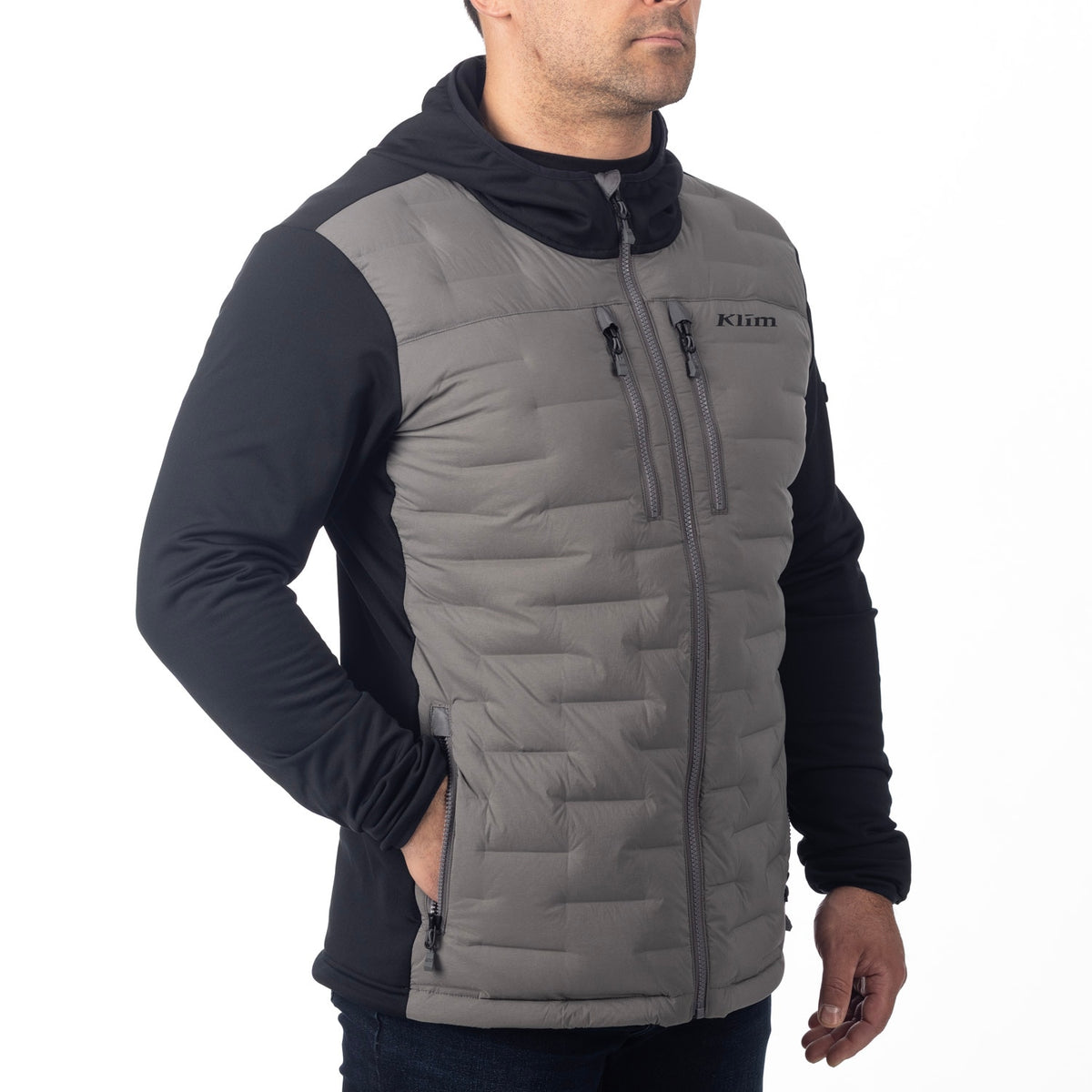 Klim Boulder Stretch Down Hybrid Hoodie - Castlerock - Black