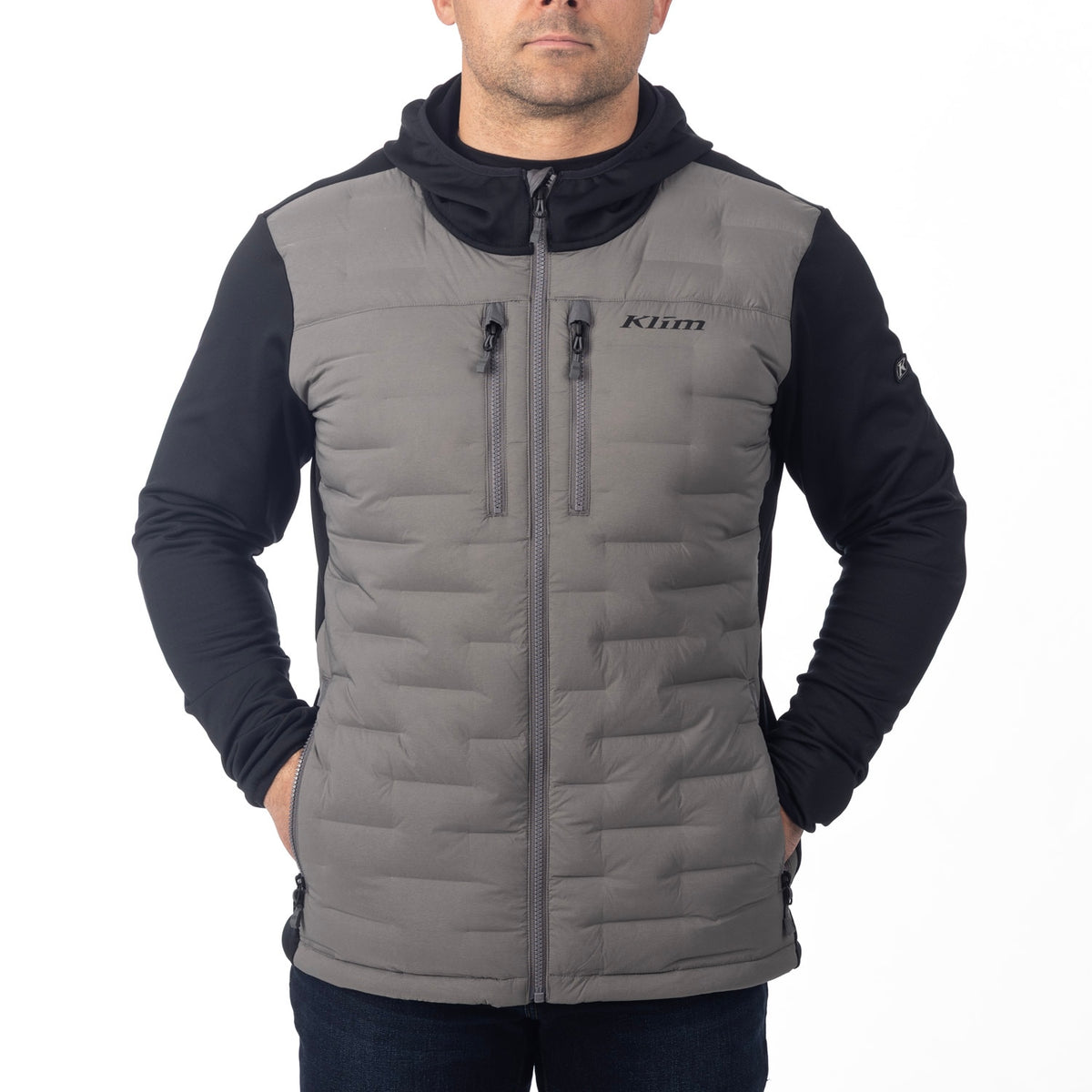 Klim Boulder Stretch Down Hybrid Hoodie - Castlerock - Black