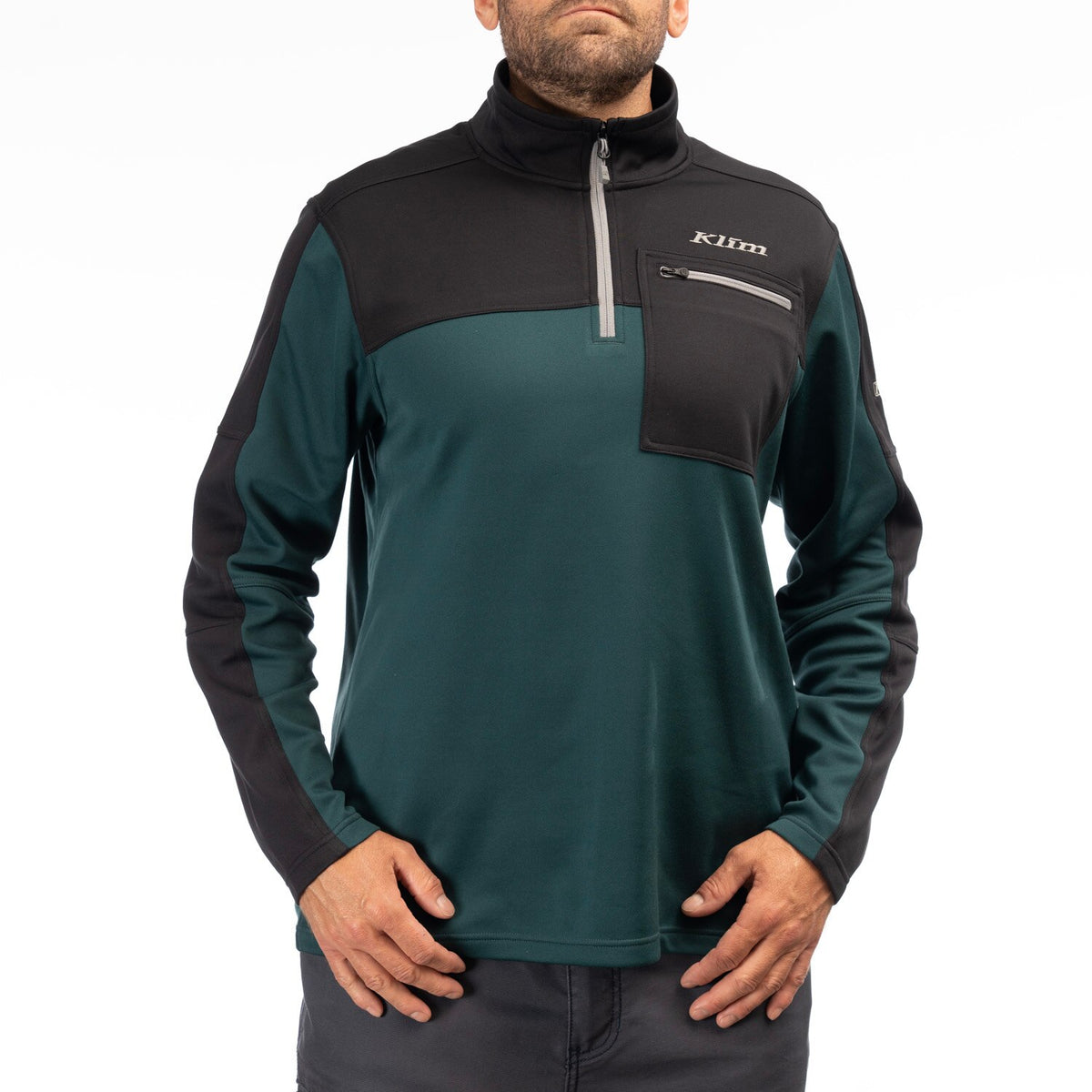Glacier 1/4 Zip - Dark Sea - Black