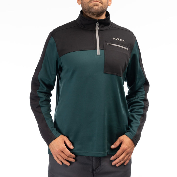 Glacier 1/4 Zip - Dark Sea - Black