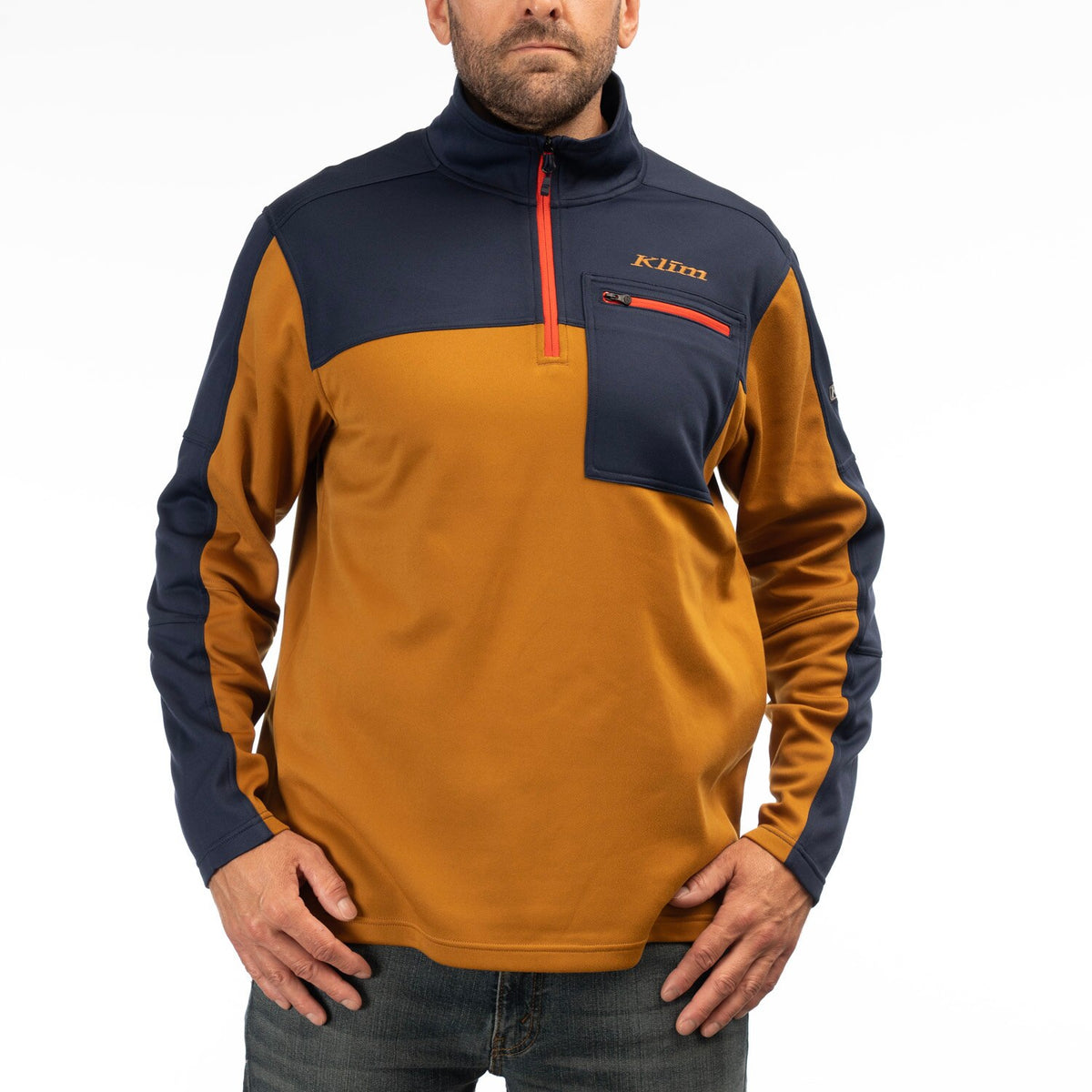 Glacier 1/4 Zip - Golden Brown - Dress Blues