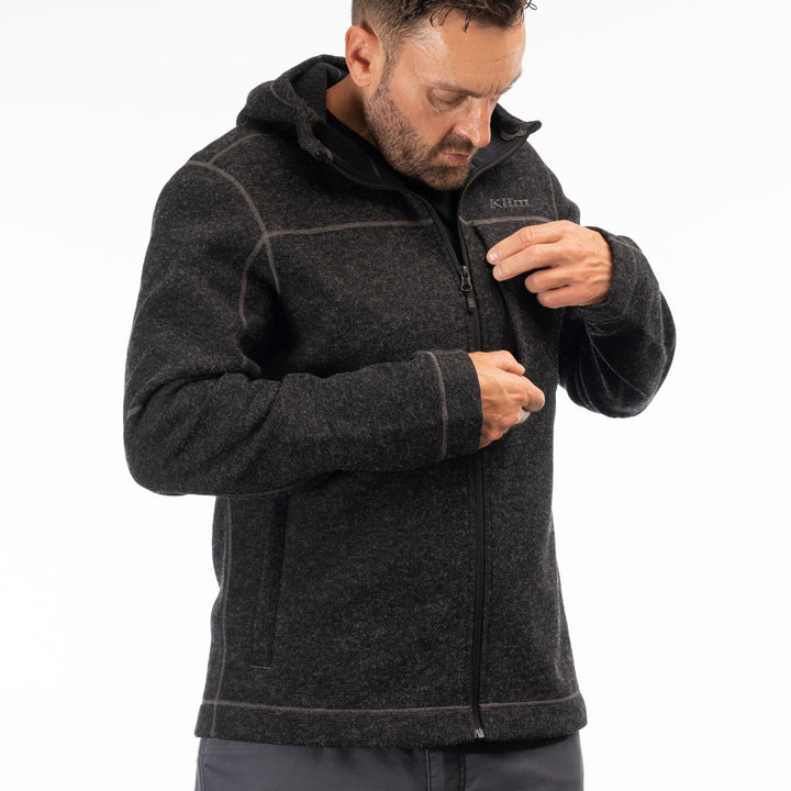 Klim Bighorn Canyon Wool Fleece Hoodie - Black Heather