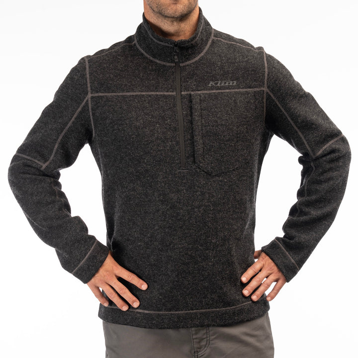 Bighorn Canyon Wool Fleece 1/4 Zip - Black Heather