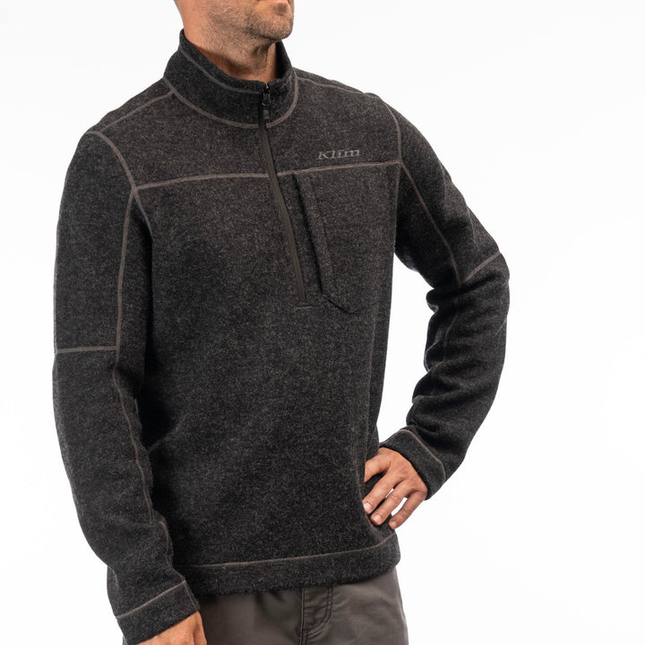 Bighorn Canyon Wool Fleece 1/4 Zip - Black Heather