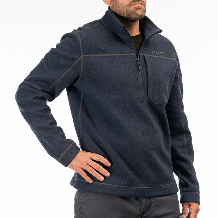 Bighorn Canyon Wool Fleece 1/4 Zip - Dress Blues Heather
