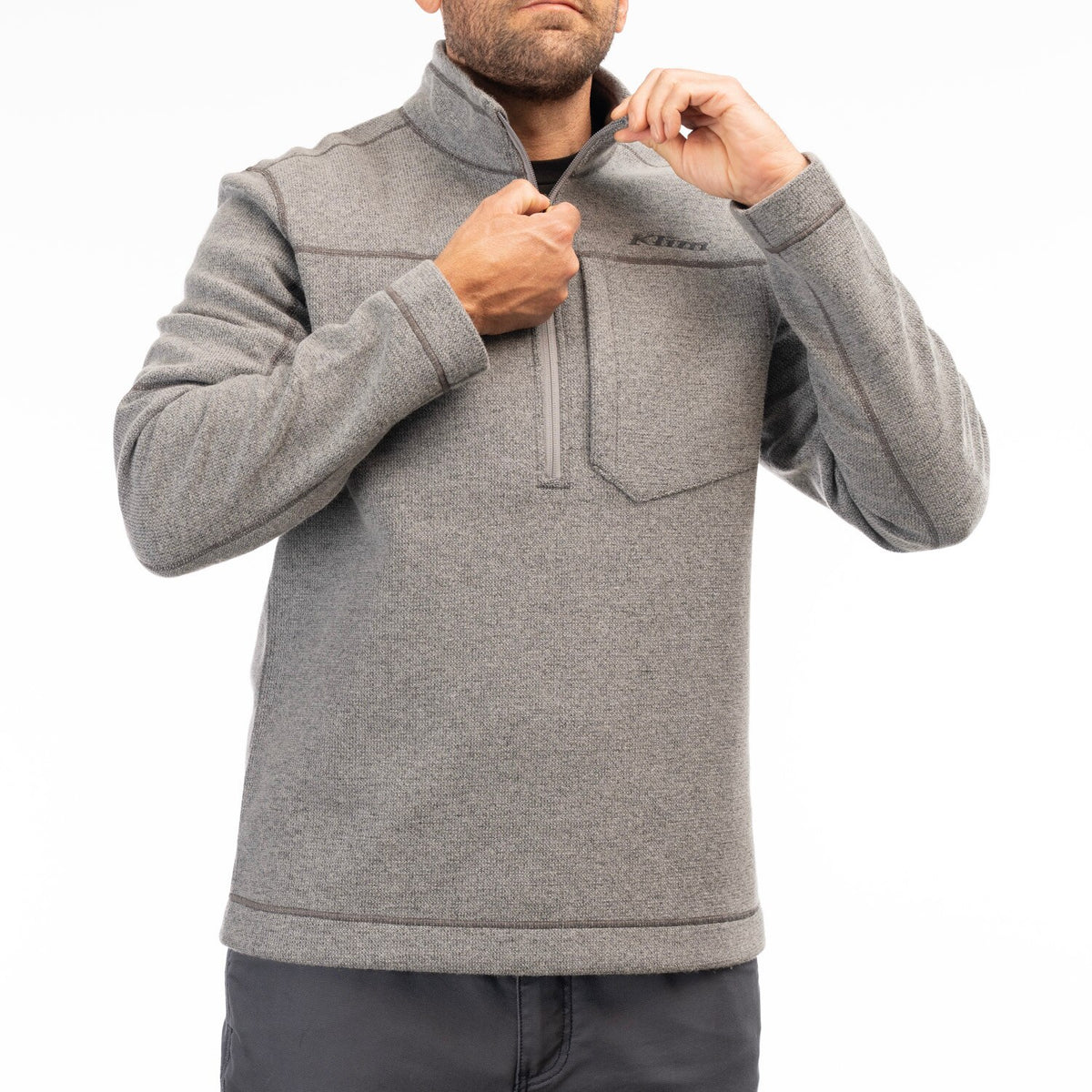 Bighorn Canyon Wool Fleece 1/4 Zip - Monument Heather
