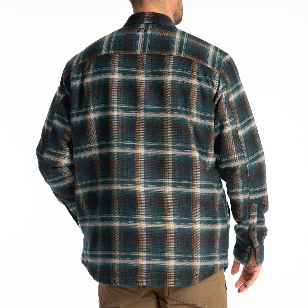 Klim Bridger Fleece Lined Flannel Shirt - Dark Sea - Golden Brown