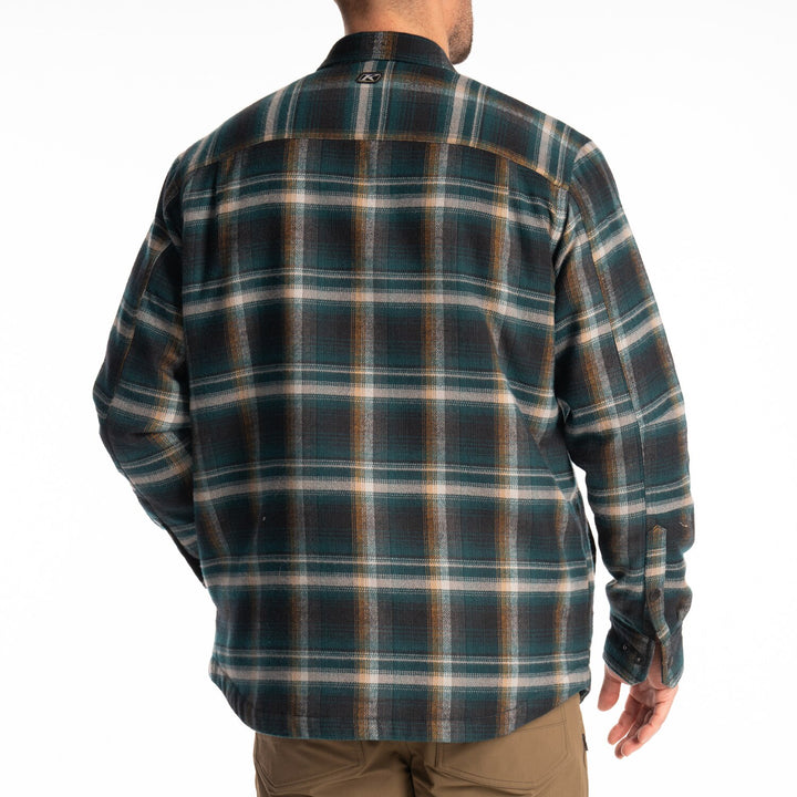 Klim Bridger Fleece Lined Flannel Shirt - Dark Sea - Golden Brown