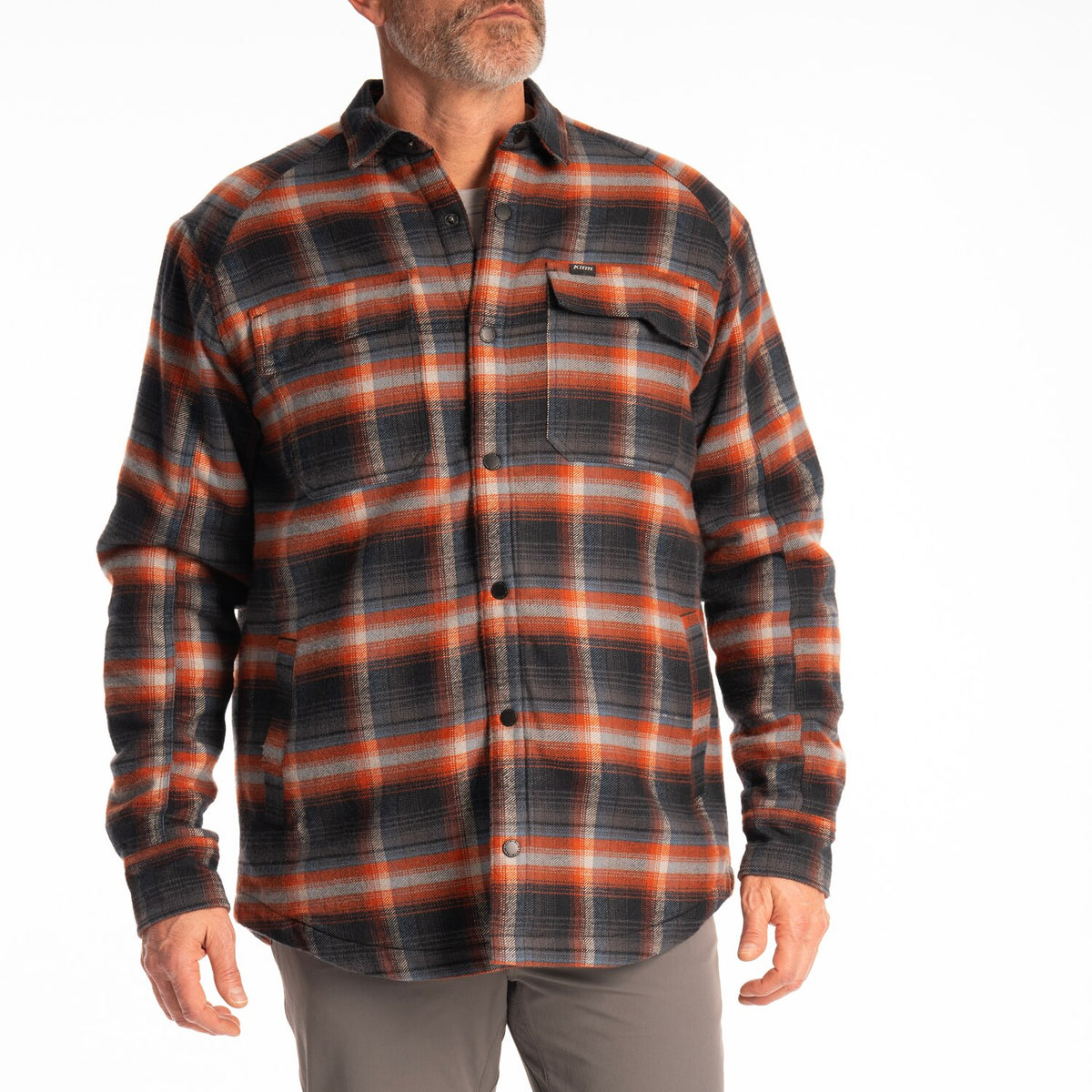 Klim Bridger Fleece Lined Flannel Shirt - asphalt - picante