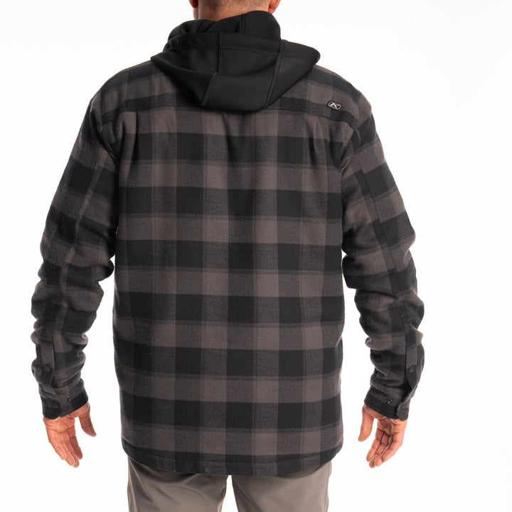 Klim Targhee Fleece Lined Flannel Hoodie - Asphalt - Black