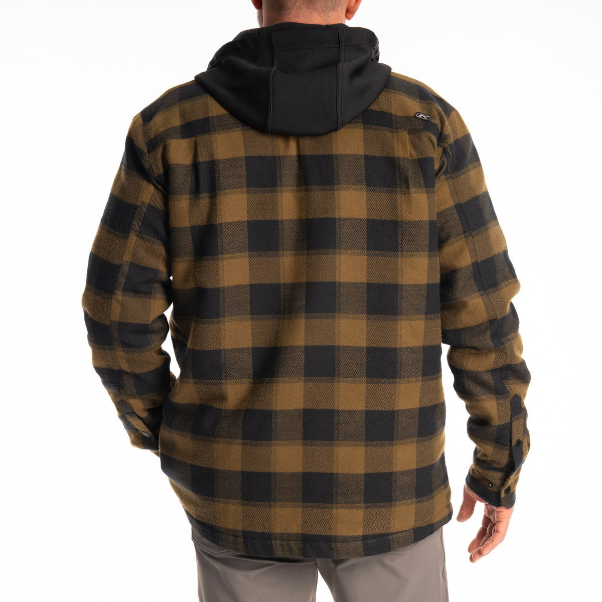 Klim Targhee Fleece Lined Flannel Hoodie - Dark Olive - Black