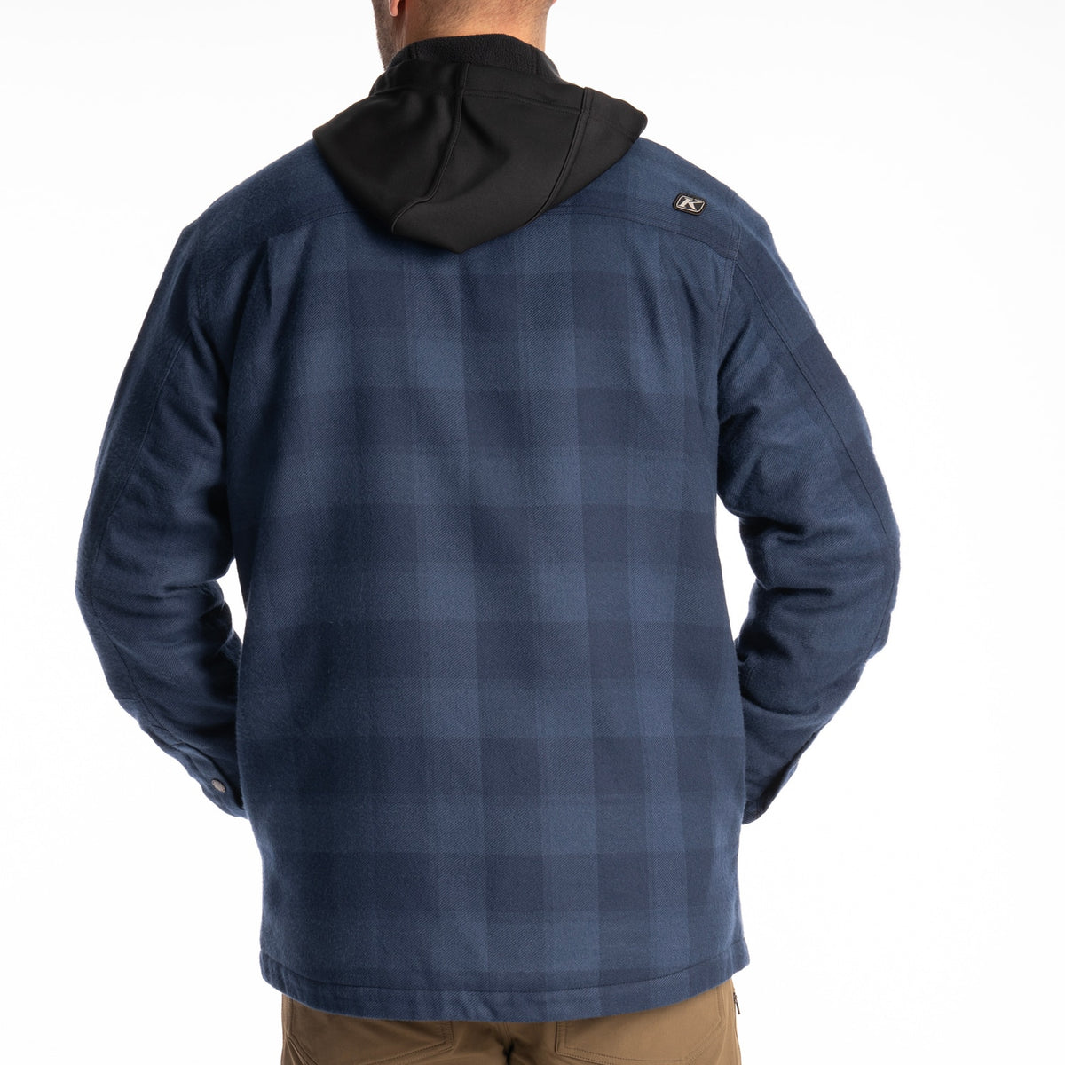 Klim Targhee Fleece Lined Flannel Hoodie - Dress Blues - Black